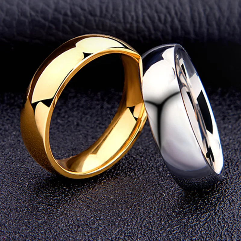 Bague en titane Simple de 6mm pour femmes et hommes, prévention des allergies, anneaux de mariage hautement polis, en acier inoxydable, bijoux de doigt pour Couple, cadeaux