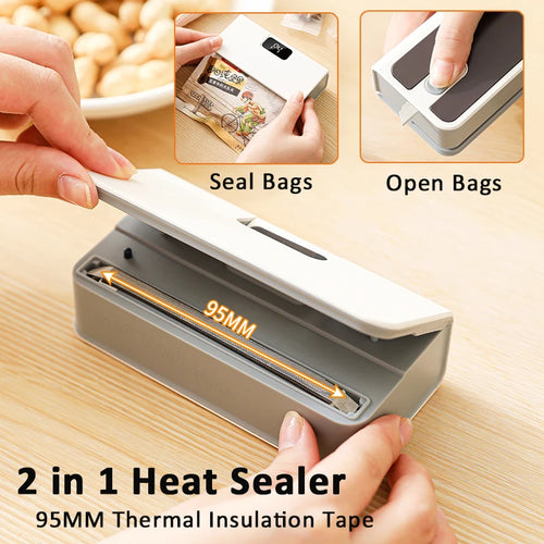 Scelleuse de sacs en plastique Mini Machine de cachetage de sacs thermiques 2 en 1 scelleuse de sacs thermiques Machine de cachetage d'emballage alimentaire scelleuse de sacs Portable